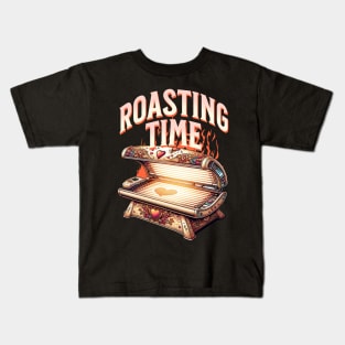 Roasting Time Tan Sun Funny Beach BBQ Kids T-Shirt